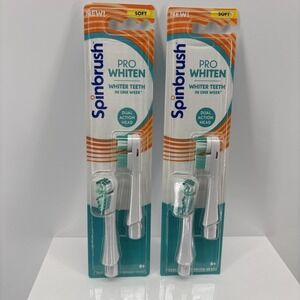 Spinbrush Pro Whiten Replacement Brush Heads, Soft Bristles, 2ct - LOT OF 2